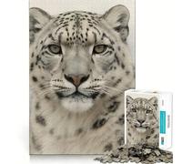 Snow Leopard Portrait in Misty Mountains 1000 Pieces Jigsaws Adults Puzzles Brain Workout Toy Soft Relax Image Assembly Lovely Present (38x26cm)