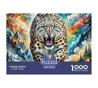 Snow Leopard - 。 Puzzles Age 14+ for Adults 1000 Piece Challenging Puzzle Games, 。s 1000 Pieces For Adults, Difficult Hard 。 Puzzles for Man And Woman (wildlife) 70x50cm/1000pcs
