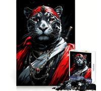 Snow Leopard Samurai 1000 Pieces Jigsaw Puzzles for Adults Strengthen Memory Casual Fun Clean Edge Classic Gift (50x75cm)