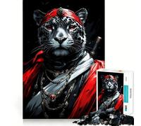 Snow Leopard Samurai 1000 Pieces Jigsaw Puzzles for Adults Strengthen Memory Casual Fun Clean Edge Classic Gift (50x75cm)
