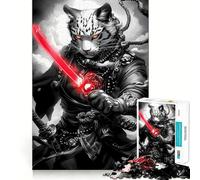 Snow Leopard Samurai Jigsaw Puzzles for Adults 1000 Piece Smart Game Relaxing Fun Pattern Assembly Cherished Gift (50x75cm)
