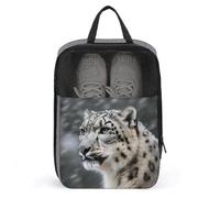 Snow Leopard Shoe Bag Travel Shoe Organizer Water-Resistant Shoe Pouch with Zipper Sneaker Dust Bag, gray, One Size, Modern