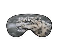 Snow Leopard Sleep Mask Block Light Eye Sleep Shade Cover Comfortable Lightweight Sleeping Blindfold Soft Breathable Night Eye Cover Adjustable Band Eye Mask for Men Women