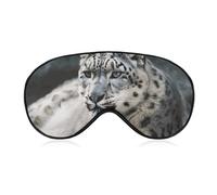 Snow Leopard Sleep Mask for Women Men, Soft Eye Mask with Adjustable Strap for Sleeping, Light Blocking Travel Blindfold for Nap Comfortable Eye Cover for Home Office