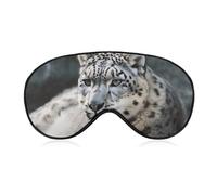 Snow Leopard Sleep Mask, Ultra Soft Eye Mask for Sleeping with Adjustable Strap, Comfortable Lightweight Blindfold Eyeshade, Total Blackout Eye Cover for Night Sleep Travel Office Nap
