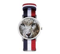 Snow Leopard - Snow Ghost Sport Watch for Men Women Nylon Strap Wrist Watch Analog Quartz Watch