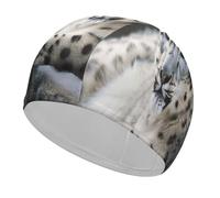 Snow Leopard Swim Caps for Short & Long Hair Fashion Durable High Elasticity Swimming Caps Comfortable Bathing Cap Non-Slip Breathable Swim Hats for Swimmers&Gifts