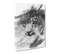 Snow Leopard V1 Canvas Print | Gallery Wrapped 30mm Frame Wall Art | 30x20 inches | Ready to Hang | Modern Animals Picture | Living Room Bedroom Lounge Office