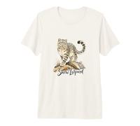 Snow Leopard Watercolor Wildlife Art Premium T-Shirt