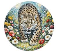 Snow Leopard1000 Pieces Round Puzzle AnimalCreative Adults And Kids Difficult Near Impossible1000pcs (67.5x67.5cm)