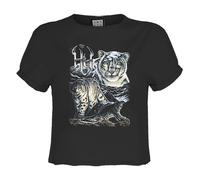 Snow Leopards The Hu Crop Top Amplified Charcoal L