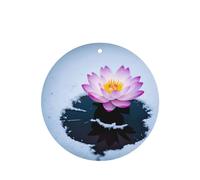 Snow Lotus Pattern Car Air Fresheners 6 Pcs Round Shape Hanging Aromatherapy Tablets Scented Fresheners For Bedroom Bathroom