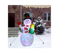 (Snow Man) 1.5m Giant LED Christmas Santa Inflatable Snowman Yard Blow Up Outdoor Decor
