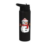 Snow Man Block Building Christmas Builder Brick Master Build Stainless Steel Insulated Water Bottle