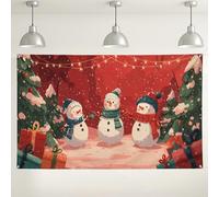 Snow Man Christmas Backdrop, Cute Winter Wonderland Party Decorations, Festive Indoor/Outdoor Photo Background for Holiday Celebrations 71x43 Inch