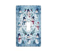 Snow Man Winter Holiday Christmas Toggle Switch Plate | Winter Seasonal Decor, Snowflakes And Holly Berries, Festive Home Accents, Easy Wall Upgrade