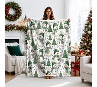 Snow Man Winter Holiday Theme Christmas Throw Blanket 40x50 Inch