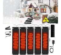 Snow Melting Mat for Outdoor Stairs - Slip-Proof Snow Removal Mat with 2 in/h Melting Speed, 6 ft Power Cord, for Winter(40x160cmx5Pcs)