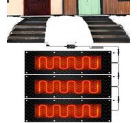Snow Melting Mats for Outdoor Stairs - Slip-Proof Devise with Power Cord for Winter and Ice Prevention(25.4x76.2cmx3Pcs)