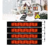 Snow Melting Mats - Slip-Proof, Waterproof, and Easy to Install - 2 in/h Melting Speed with Power Cord and Connector(40x80cmx4Pcs)