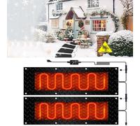 Snow Melting Mats - Slip-Proof, Waterproof, and Easy to Install - 2 in/h Melting Speed with Power Cord and Connector(30x120cmx2Pcs)