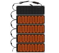 Snow Melting Walkway Mat,Non Slip Heated Pad,Rubber Heated Mat with Power Cord 2 in/h Speed Snow and Ice for Winter Outdoor Stair Step Doorway Driveway Walkway,5 PCS,48 * 10 Inch