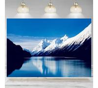 Snow Mountain Backdrop White Iceberg Photographic Background North Pole Ice Shelf Snow Mountain Blue Sky Banner 350x230cm