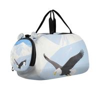 Snow Mountain Bird Boy's Gym Duffel Bag with Shoes Compartment Lightweight Carry on Luggage for Boys and Girls