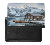Snow Mountain Cabin Passport Holder with Card Slots Portable Passport Cover Compact Waterproof Passports Protector
