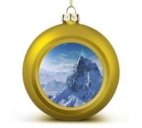 Snow Mountain Christmas Ball Ornament Shatterproof Hanging Ball Ornaments with String Decorative Christmas Baubles for Xmas Tree Home Wedding Holiday Party Decor Supply