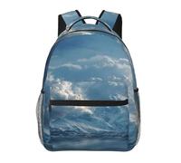 Snow Mountain Cloud Sea Print Background Backpack School Bag Travel Rucksack for Students Man Woman, Laptop Backpack Casual Daypack for Travel/College/Work