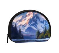 Snow Mountain Coin Purse Personalized Coin Bag for Women Men Change Purse Small Wallets with Zipper Mini Shell Coin Pouch Outdoor Shopping Change Storage Bag Handbags Gifts