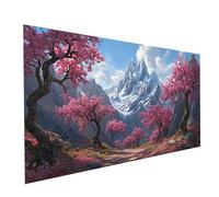 Snow Mountain Diamond Art Kits Adults, Cherry Blossoms Diamond Painting Kit, Round Full Drill Paint by Numbers for Adults 32 x 64in, Crystal Art Rhinestones Embroidery Cross Stitch Artwork Model-14263