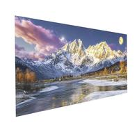 Snow Mountain Diamond Art Kits Adults, Moon Diamond Painting Kit, Round Full Drill Paint by Numbers for Adults 20 x 40in, Crystal Art Rhinestones Embroidery Cross Stitch Artwork, Room Decor Model15220