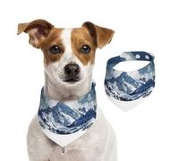 Snow Mountain Dog Bandanas,Summer Bandanas for Dogs Washable Adjustable Dog Triangle Scarf Bibs Cute Pet Bibs for Medium Large Dogs Puppy and Cats Large