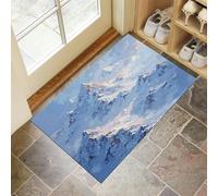 Snow Mountain Doormat Indoor, White Washable Soft Door mat Dirt Non-Slip Machine washable Rug Floor For Inside Entryway Bedroom, 50 x 80 cm