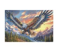 Snow Mountain Flying Bald Eagle 1000 Piece Complete Jigsaw Puzzle Set Animal Pet Wildlife Teens Beginners Educational Challenge Puzzle Fans Group Play Anniversary Fathers Thick Cardboard 1000 PCS