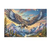 Snow Mountain Flying Bald Eagle 1000 Pieces Classic Jigsaw Puzzle Puzzle for Adults Concentration Training Wall Art Mental Exercise Halloween Premium Cardboard 1000 PCS/75x50cm