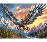 Snow Mountain Flying Bald Eagle 300 Piece Count Premium Jigsaw Puzzle Radiant Whimsical Menagerie For Adults Teens 14+ Concentration Training Indoor Game Family Game Night Creativity Gift Giving 300
