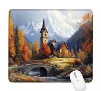 Snow Mountain Gaming Mouse Pad, Landscape Mouse Pad 240x200x3mm Mousepad Small Size Stitched Edge, Waterproof Non-Slip Mousemat Improves Accuracy and Speed, Desk Mat Laptop for Office and Home D-369