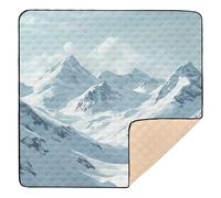 Snow Mountain Landscape Art Large Sturdy Baby Playmat for Indoor Outdoor Washable Activity Entertainment Mat for Babies Infants Toddlers, 50'' x 50''