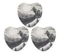 Snow Mountain Lone Wolf Car Air Freshener, 3 Pcs Love form Hanging Air Freshener Cards, Long Lasting Fragrance Scented Cards for Car, Home, Office Gray-style