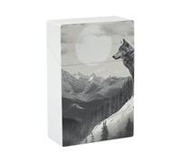 Snow Mountain Lone Wolf Cigarette Case Portable Novelty Cigarette Packing Box Crush Proof Waterproof Cigarette Box Novelty Gifts for Friend