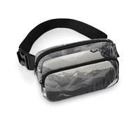 Snow Mountain Lone Wolf Fanny Pack with Multiple Pockets, Personalized Waist Bag with Zipper, Multifunctional Bum Bags for Travel, Belt Bag with Adjustable Strap, Crossbody Bags