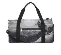Snow Mountain Lone Wolf Gym Bag for Men Women, Waterproof Gym Tote Bags, Large Duffel Bag for Travel Workout