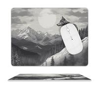 Snow Mountain Lone Wolf Mouse Pad Mouse Mat 10 X 8 Inch