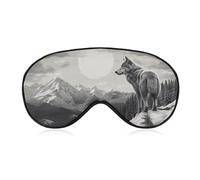 Snow Mountain Lone Wolf Sleep Mask with Adjustable Strap, Breathable Sleep Masks for Women Men, Soft Eye Mask for Side Sleepers, Travel, Office Nap, Airplane & Blocking Light