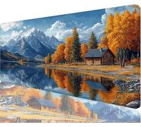 Snow Mountain Mouse Pad,800x400x3mm Mouse Mat Forest Desk Mat Large,Soft Smooth Surface Anti-Slip Rubber Base Mousepad Waterproof,Durable,Extended Length Desk Pad for Christmas Decorations N1-1048