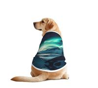 Snow Mountain Northern Lights Dog Shirt Vest Dog Clothes- Breathable Cooling for Big Dogs, Sun Protection Comfort Wear for Golden Retriever, Husky, Alaska Outdoor Activities 5X-Large