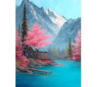 Snow Mountain Paint by Numbers for Adults, Lake Painting by Number Canvas Kits Without Frame, Easy DIY Acrylic Painting for Kids Beginners, Home Wall Decor, Gifts for Women, 40x50 cm/16x20 inch-#92k